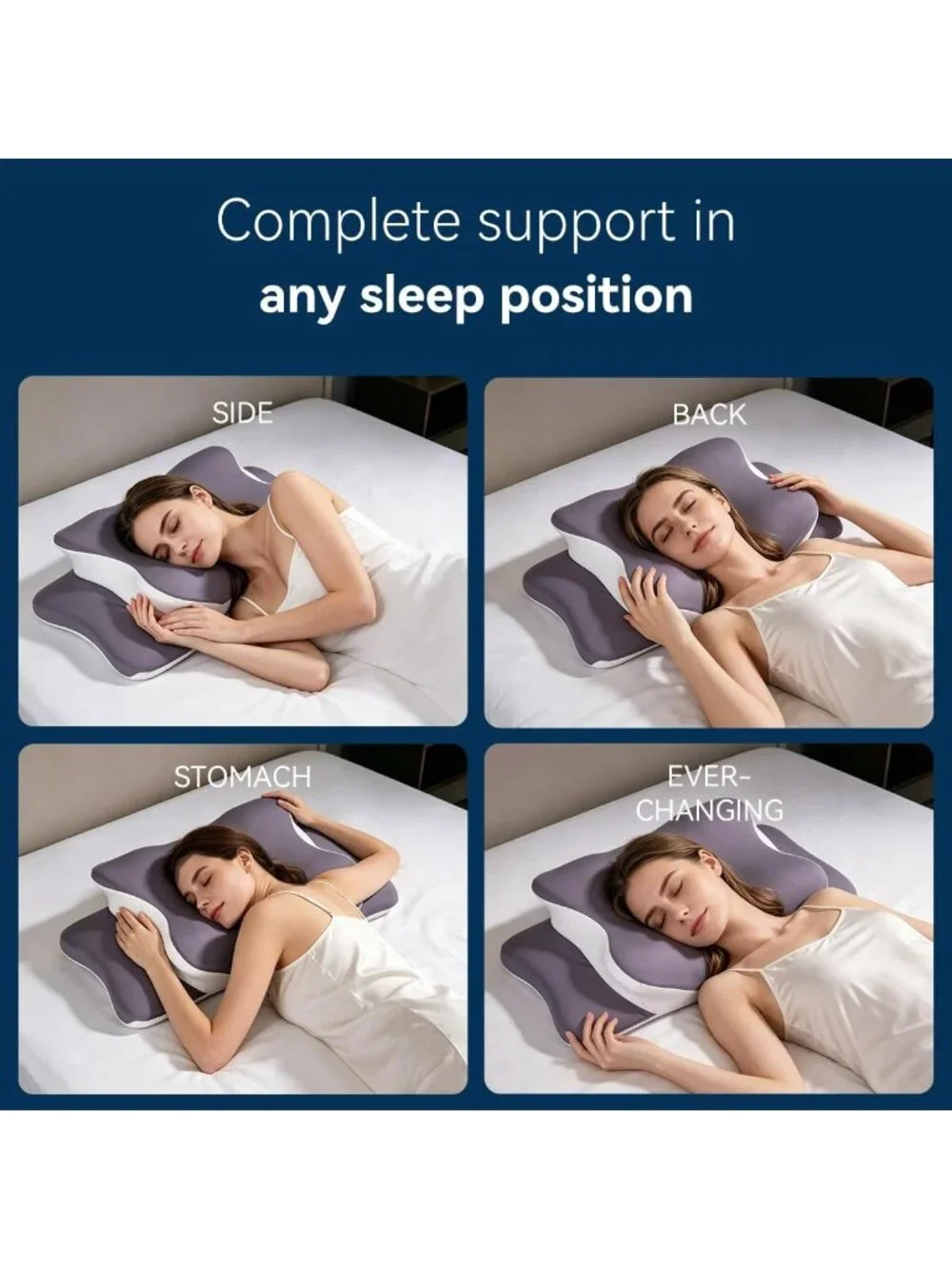 〽️Cooling Memory Foam Cervical Pillow Compact Orthopedic Neck Pain Relief